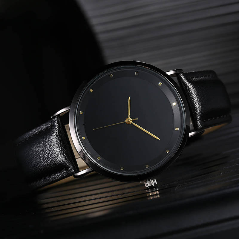 Simple Men's Leather Quartz Watch Custom Logo Women's Fashion Private Label Watch
