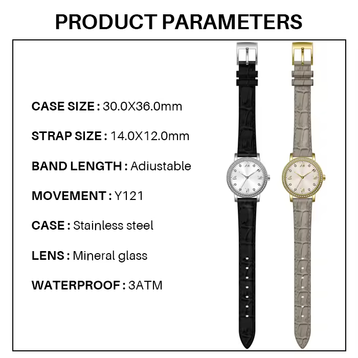 Factory Customize Fashion Female Luxury Crystal Stone Quartz Watch Japanese Movement Waterproof Women Watch