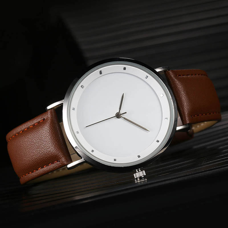 Simple Men's Leather Quartz Watch Custom Logo Women's Fashion Private Label Watch