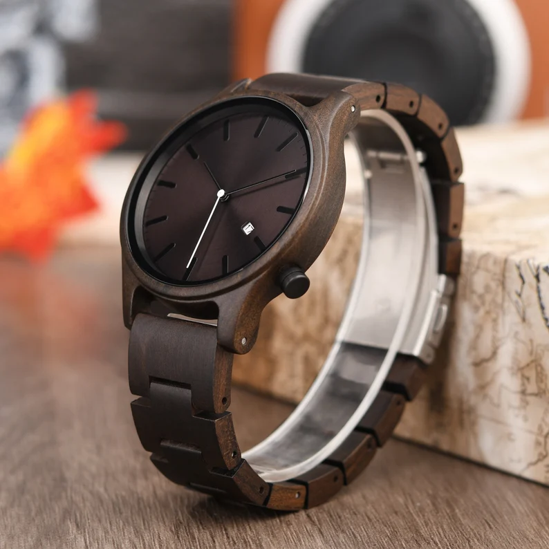 Wood Watch for Men, Personalized Wood Watch, Men's Watch, Anniversary Gift, Birthday Gift for Husband Boyfriend Son, Christmas Gift