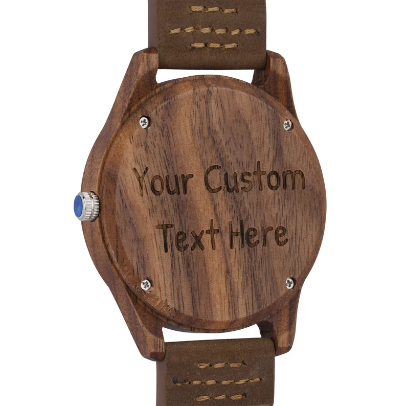 Wood Watch for Men, Anniversary Gift for Him, Engraved Wood Watch, Birthday Gift for Husband Dad, Father's Day Gift, Luminous Watch